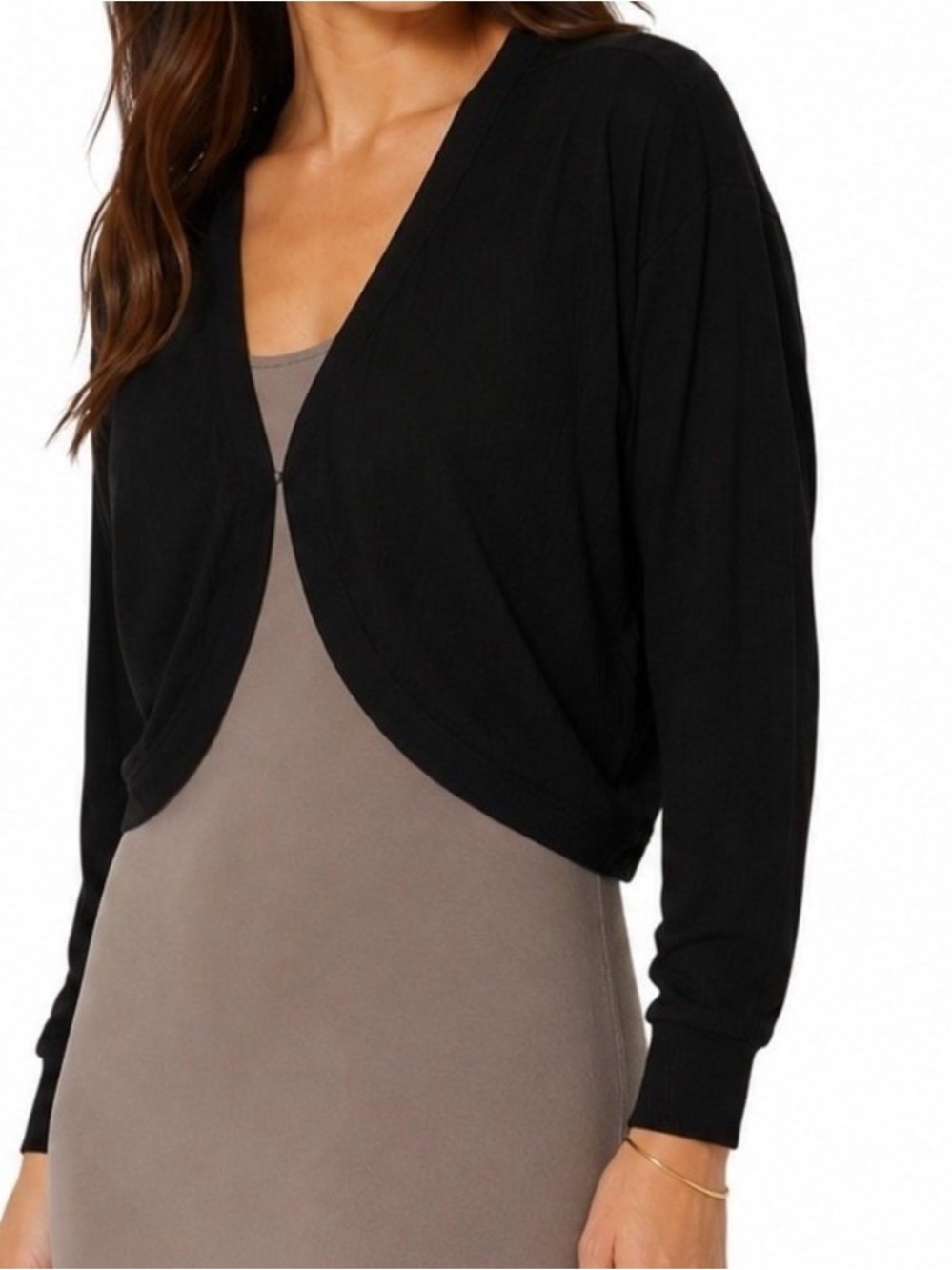 OGL ribbed cotton clasp-front cardigan/shrug